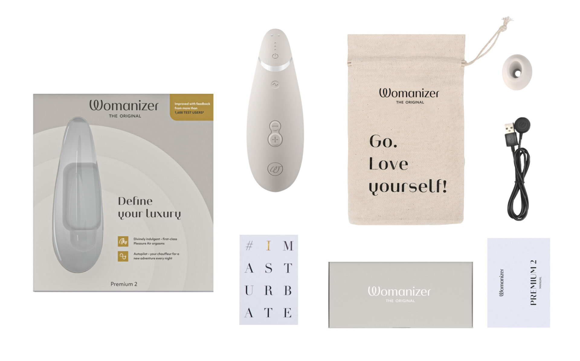 WMZ Premium 2 Gray Product Image Packaging Flatlay 10 Womanizer Premium 2 – Bild 3
