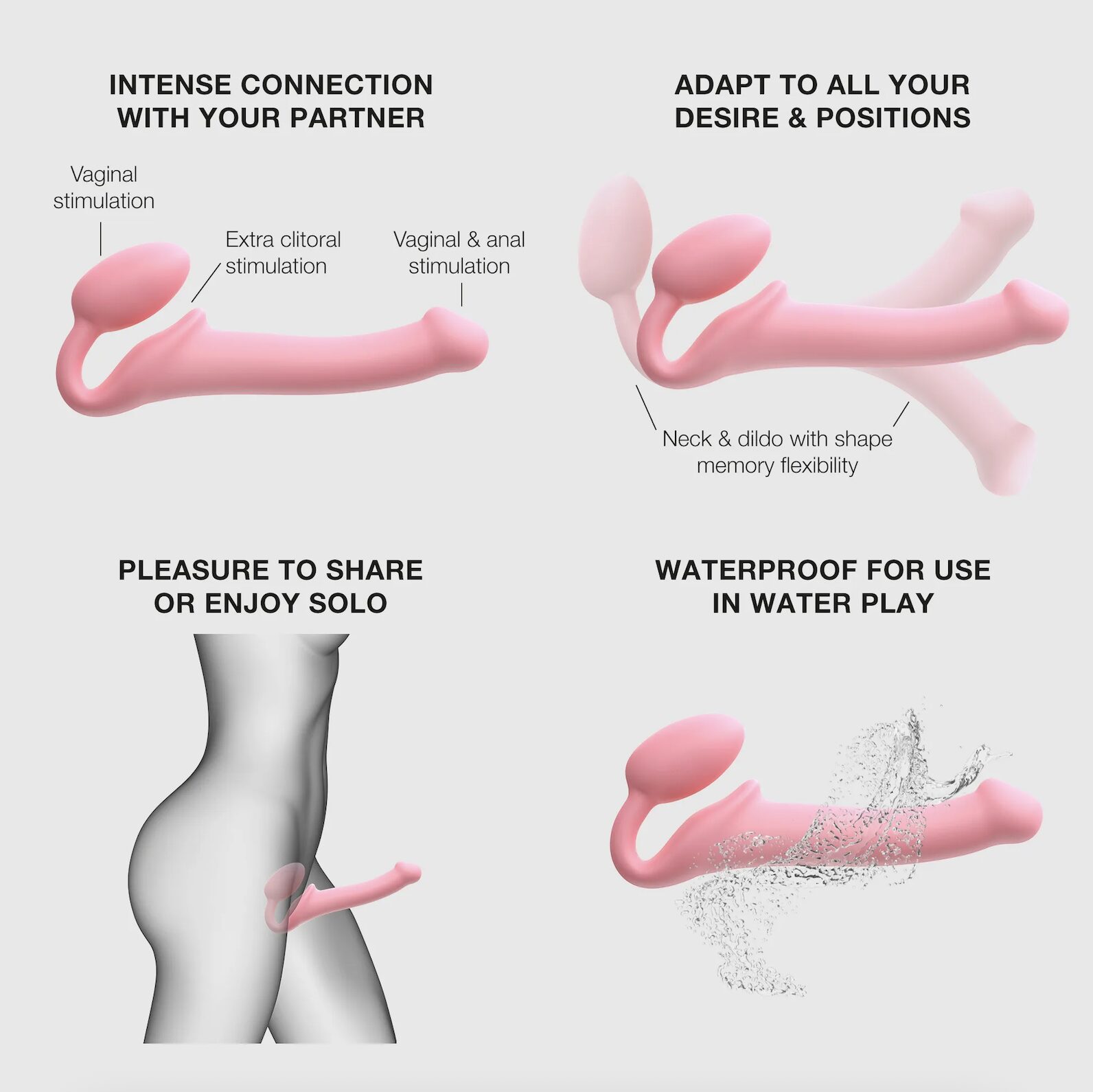 Strap on me Pink2 Strap-On-Me Semi Realistic Bendable Pink (S) – Bild 3