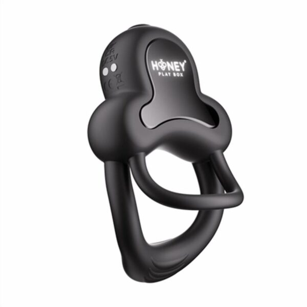 Honey Play Box Anello Vibrating Double Cock Ring Black