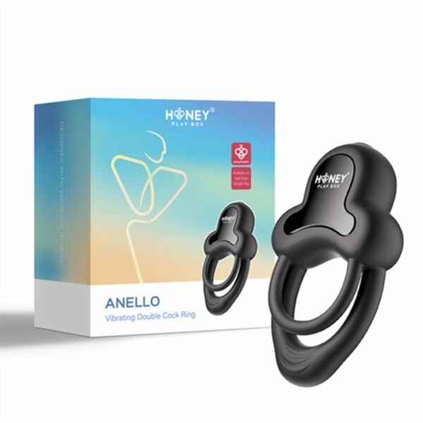 Honey Play Box Anello Vibrating Double Cock Ring Black – Bild 3