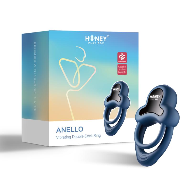 e35622 Honey Play Box Anello Vibrating Double Cock Ring Blue – Bild 6