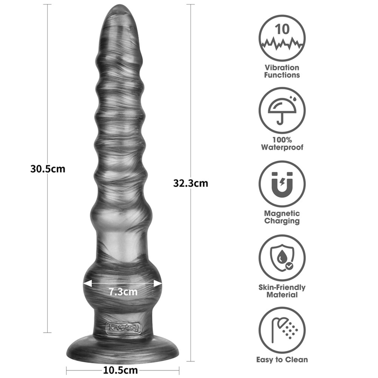 10128 11 Lovetoy King Size Vibrierender Vibrax Slider 32 cm – Bild 6