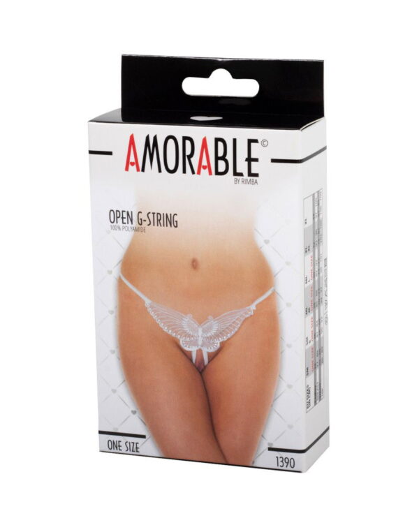 Amorable by Rimba String mit Schmetterlingsmotiv Weiss Einheitsgrösse – Bild 7