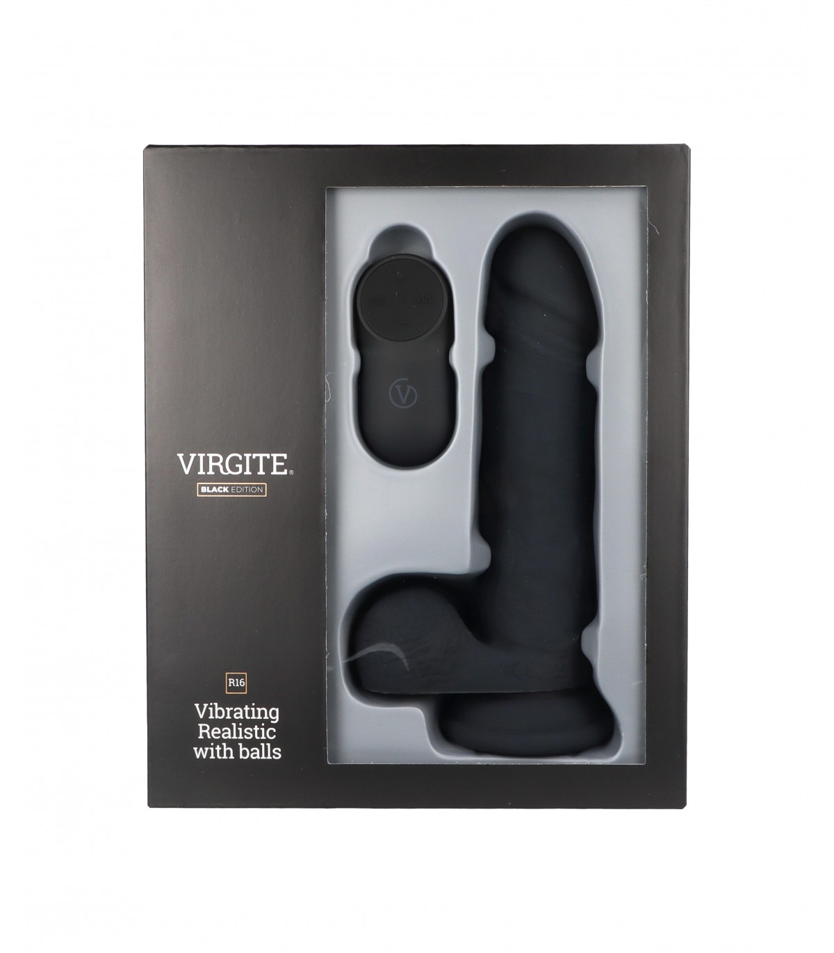 1 23 Virgite Realistischer Vibrator R16 Schwarz 16 cm Mit Fernbedienung – Bild 3