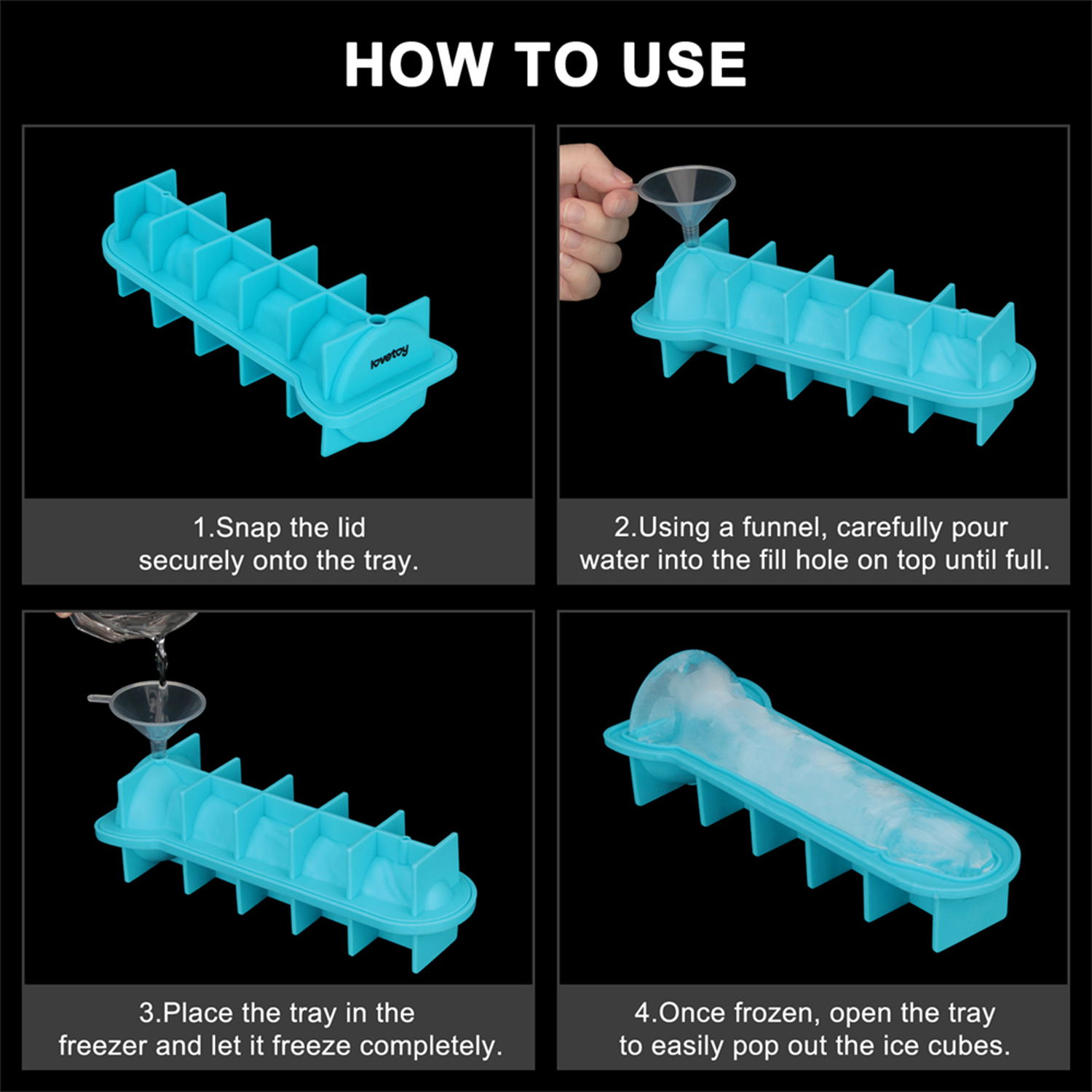 10163 03 Lovetoy Silikon Eiswürfelform Realistischer Penis – Bild 6