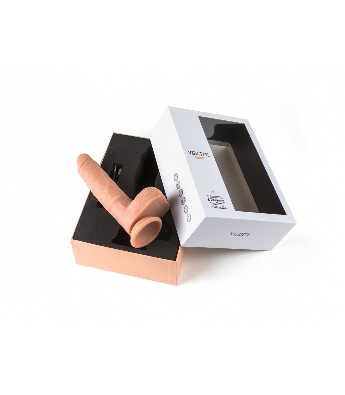 3 10 Virgite Realistischer Vibrator Und Rotator "R9" 19cm Mit Fernbedienung – Bild 5