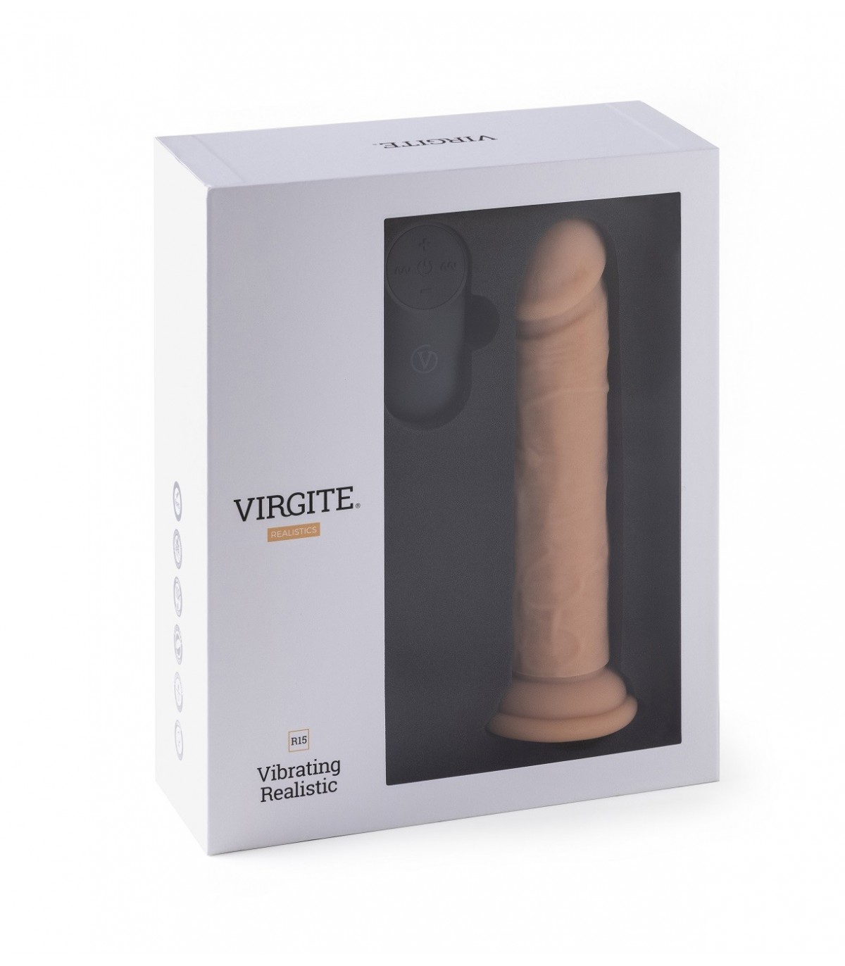 3 13 Virgite Realistischer Vibrator „R15“ Fleisch 16,5 cm Mit Fernbedienung – Bild 6