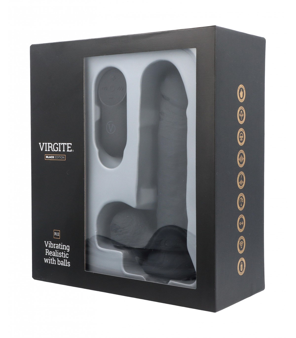 3 8 Virgite Realistic Vibrator R12 Black Edition – Bild 5