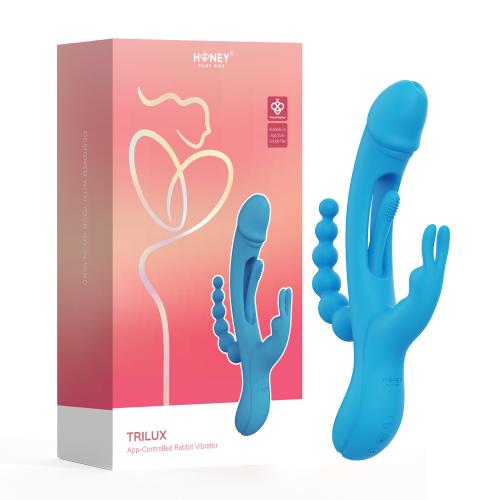 116915 blue 3 Honey Play Box Trilux Rabbit Vibrator Blue – Bild 4