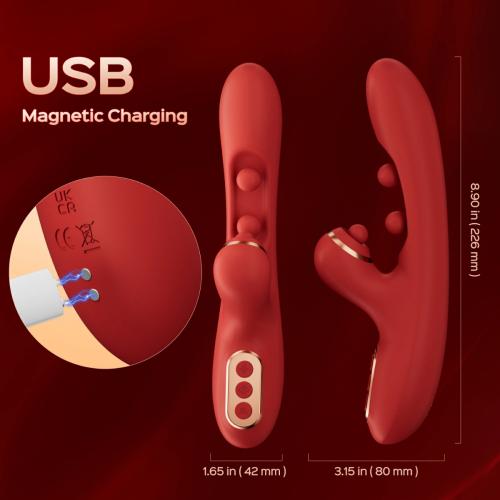 121199 red 3 Honey Play Box Tickler Wackelnder Klopfvibrator Rot – Bild 2