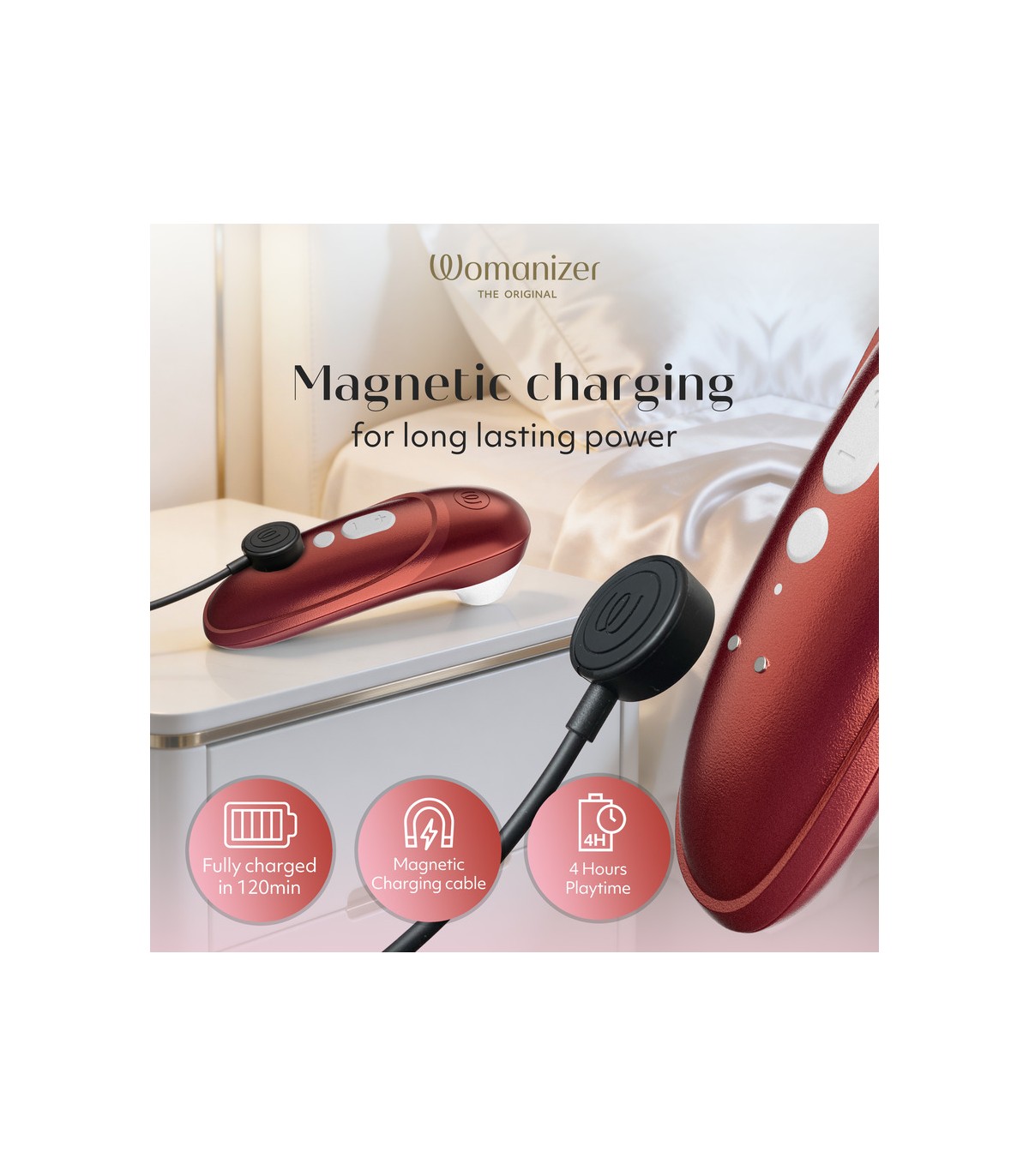 8 Womanizer Pro Bourdeaux Rot – Bild 5