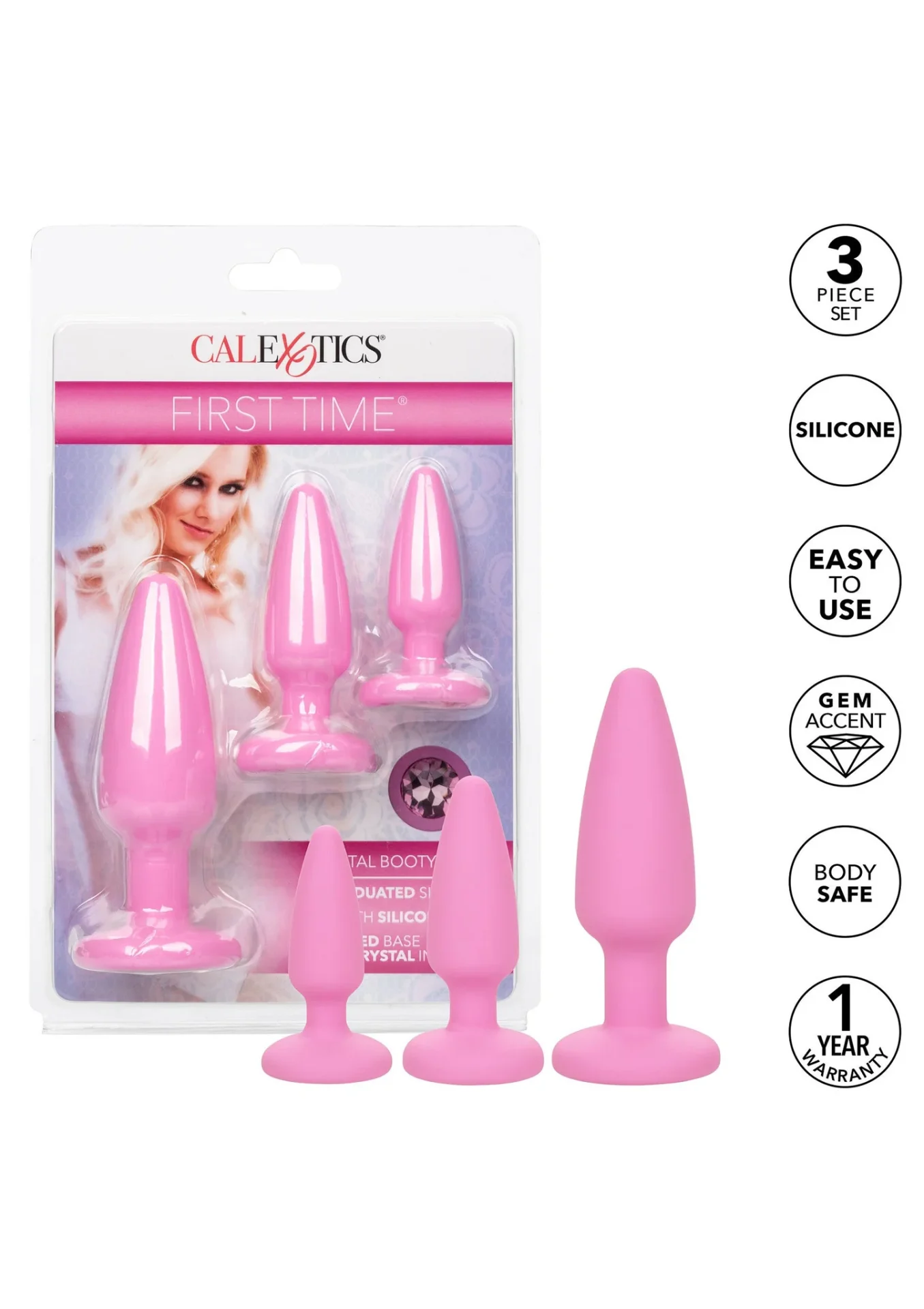 12016 PINK 05 CalExotics First Time® Crystal Booty Kit - Pink – Bild 4